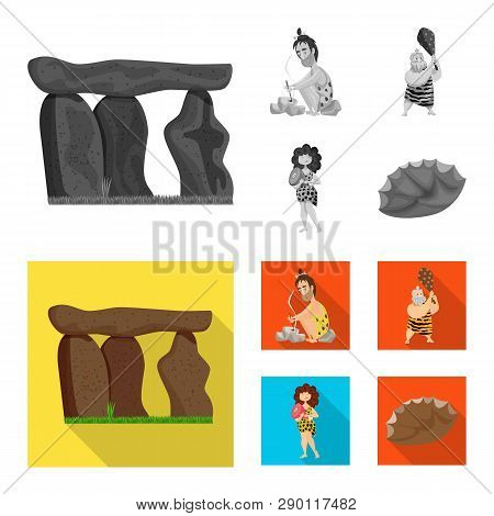 Vector Illustration Of Evolution  And Prehistory Sign. Collection Of Evolution  And Development  Vec