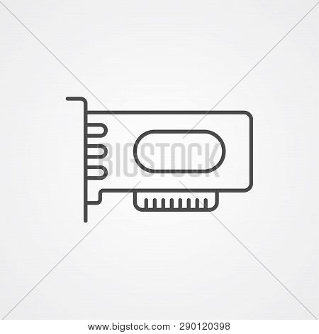 Videocard Icon Vector, Filled Flat Sign, Solid Pictogram Isolated On White. Symbol, Logo Illustratio