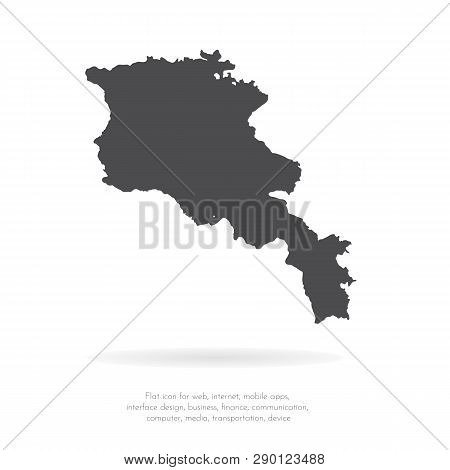 Vector map Armenia. Isolated vector Illustration. Black on White background. EPS 10 Illustration.