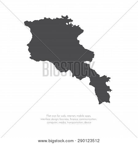 Vector map Armenia. Isolated vector Illustration. Black on White background. EPS 10 Illustration.