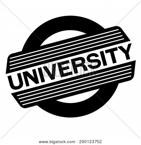 University Black Stamp, Sticker, Label On White Background