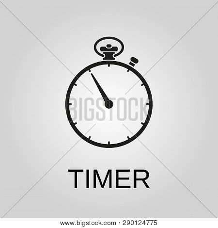 Timer Icon. Timer Symbol. Flat Design. Stock - Vector Illustration.