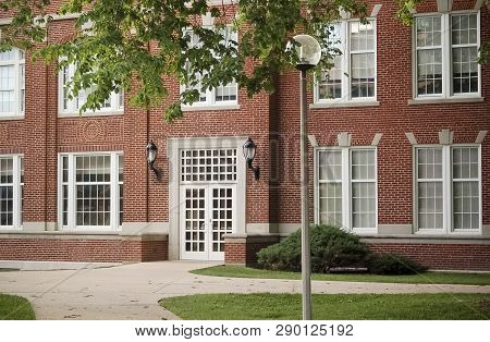 Traditional Brick Building On A College Campus