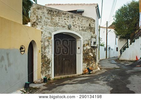 Bellapais, Cyprus - November 12, 2013: Entrance To The House On The Bitter Lemons Street (aci Limon 