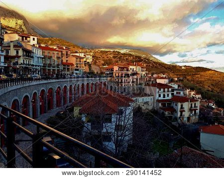 Small Town Whose Houses Are Located On The Rocks