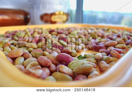 Heap Of Colorful Beans On Plate Closeup Tasty Natural