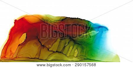 Alcohol Ink Air Texture. Fluid Ink Abstract Background. Art For Design