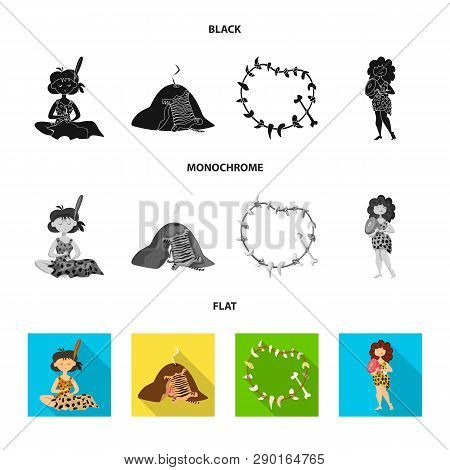 Vector Design Of Evolution  And Prehistory Symbol. Set Of Evolution  And Development  Stock Symbol F