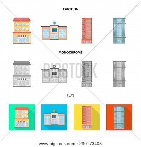 Vector Illustration Of Municipal And Center Icon. Set Of Municipal And Estate   Vector Icon For Stoc