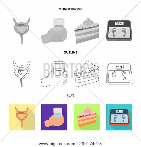 Vector Design Of Diet And Treatment  Symbol. Collection Of Diet And Medicine Vector Icon For Stock.