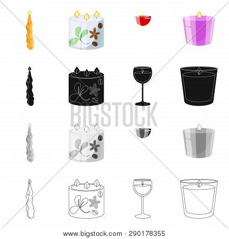 Vector Design Of Relaxation And Flame Sign. Set Of Relaxation And Wax Vector Icon For Stock.