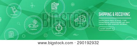 Shipping And Receiving Icon Set W Boxes, Warehouse, Checklist, Etc