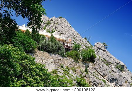 Crimea, Gurzuf, Russia July 5 2015 Restaurant On The Rock