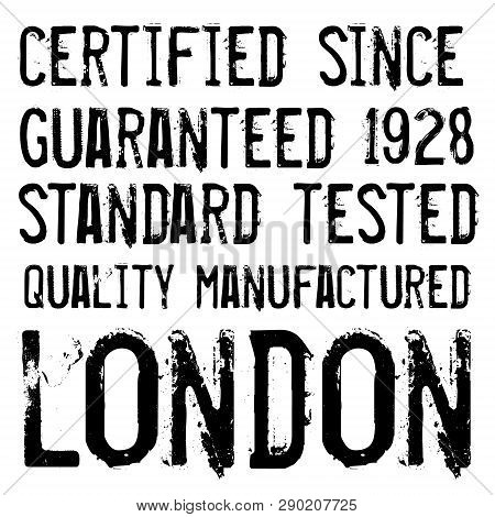 Denim Label Typographic Elements Isolated On White Background.