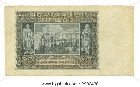20 Zloty Bill af Polen, 1940