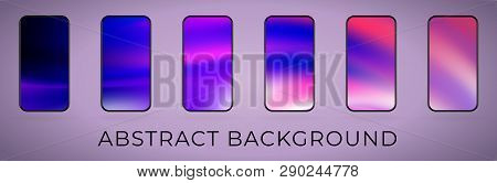 Wavy Abstract Smartphone Background Illustration Set. Mobile Wallpaper Collection. Modern Ui Screen 