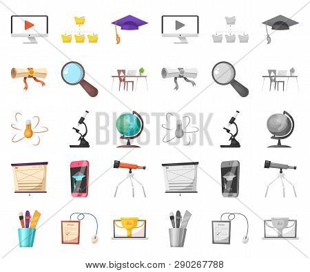 Vector Design Of Education And Learning Symbol. Set Of Education And School Stock Symbol For Web.