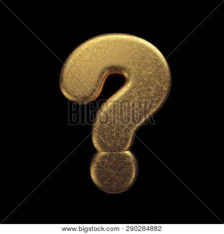 Gold interrogation point - 3d precious metal symbol isolated on black background. this alphabet is perfect for creative illustrations related but not limited to fortune, business, luxury...