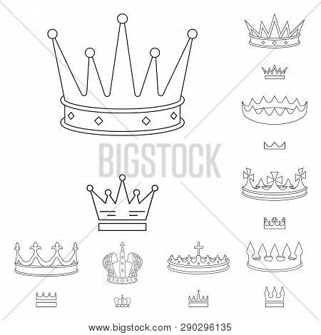 Vector Illustration Of Queen And Heraldic Sign. Set Of Queen And Vip Stock Vector Illustration.