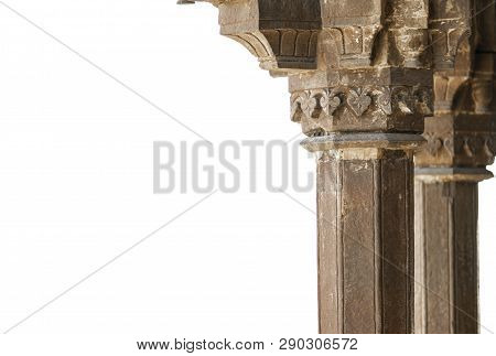 Ancient Column Of The Old Temple Of Red Stone