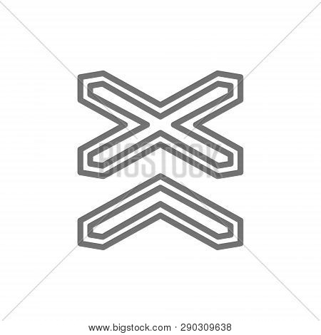 Warning Signs Multipath Railway Line Icon. Isolated On White Background