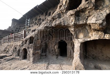 Luoyang, Henan/china- January 19, 2019:  Longmen Grottoes Is One Of The 3 Major Buddhist Caves Of Ch