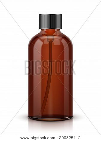Brown Cosmetic Or Perfume Bottle Isolated On White Background