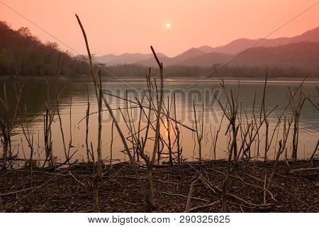 Villagers Are Catching Fish By Fish Trap (net Trap) In Reservoir