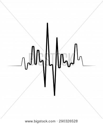 Black Music Wave Symbol. Vector Equalizer Element