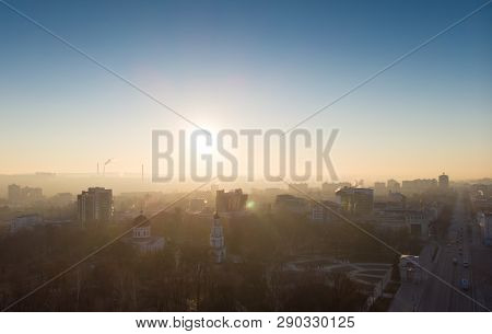 Stefan Cel Mare Central Boulevard At Sunrise