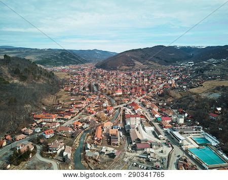 Aerial Shot Of Famous Praid Salt City At Daylight