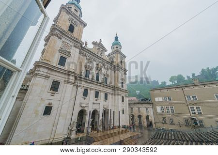 The Salzburg Cathedral (salzburger Dom) In Salzburg, Austria