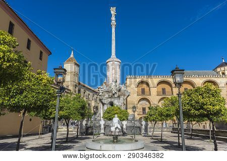 Saint Raphael Triumph Statue In Cordoba, Spain.