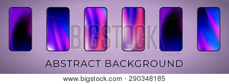 Wavy Abstract Smartphone Background Illustration Set. Mobile Wallpaper Collection. Modern Ui Screen 
