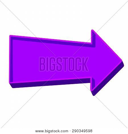 Purple Arrow Pointing Right On A White Background.