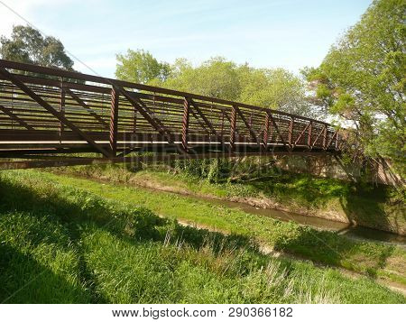 Bridge At Grassy Park In Santa Clara