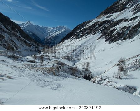 Beautiful Winter Landscape Skitouring In Venedigergruppe
