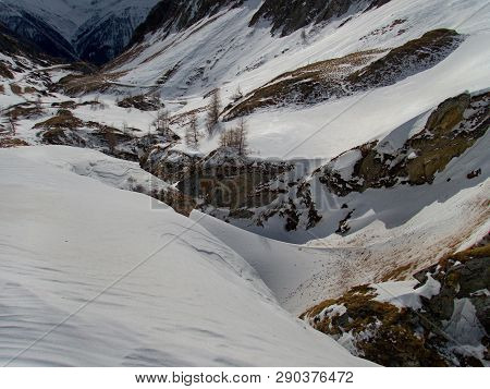 Beautiful Winter Landscape Skitouring In Venedigergruppe