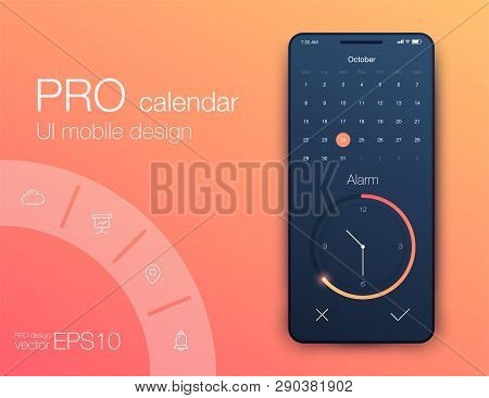 Mobile Phone Application For Analytics. Stock Vector