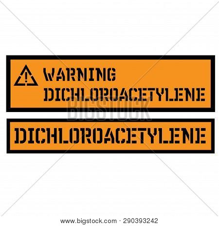 Dichloroacethylene Sign On White Background Flat Illustration