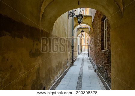 Street In Old Town Of Warsaw, Poland