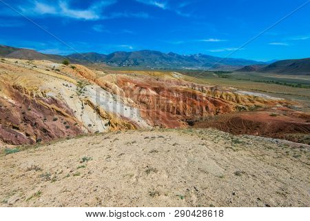 Valley of Mars landscapes in the Altai Mountains, Kyzyl Chin, Siberia, Russia