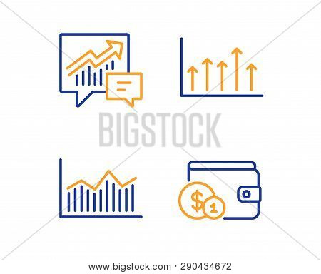 Accounting, Growth Chart And Money Diagram Icons Simple Set. Buying Accessory Sign. Supply And Deman