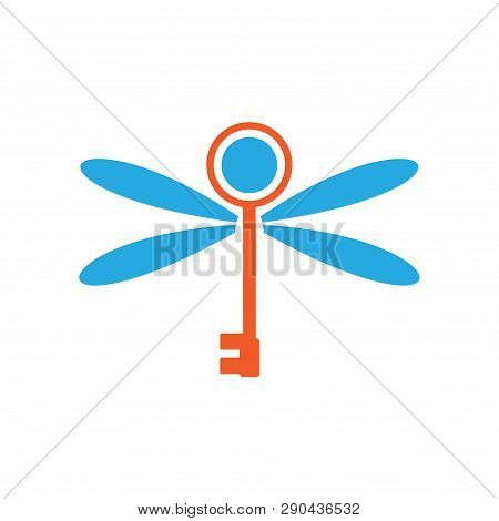 Key Fly Dragonfly Wings Secret Security Logo Symbol