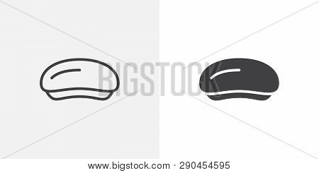 Medical Bedpan Icon. Line And Glyph Version, Outline And Filled Vector Sign. Hospital Bed Pan Linear