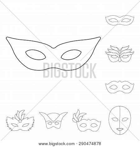 Vector Illustration Of Masquerade  And Mystery Sign. Set Of Masquerade  And Festival Stock Vector Il