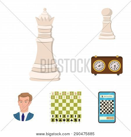 Vector Illustration Of Chess And Game Sign. Set Of Chess And Strategy Vector Icon For Stock.