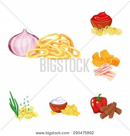 Vector Design Of Food And Product Icon. Collection Of Food And Party Stock Vector Illustration.