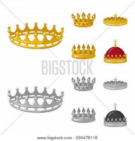 Vector Design Of Medieval And Nobility Symbol. Set Of Medieval And Monarchy Vector Icon For Stock.