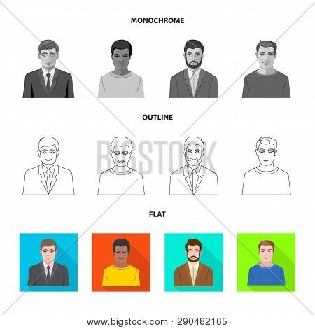 Vector Design Of Hairstyle And Profession  Symbol. Set Of Hairstyle And Character  Stock Vector Illu